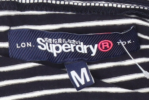 Superdry Women's Black Striped Tank Top - Medium