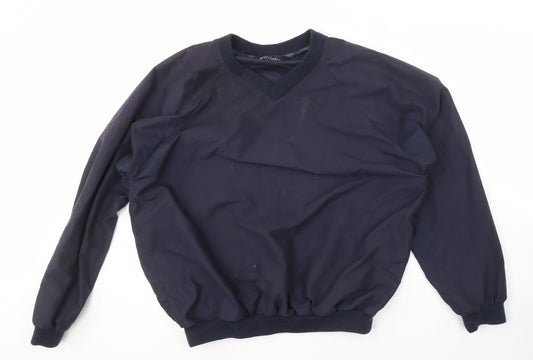 Mileta Men's Blue Pullover Sweatshirt L V-Neck