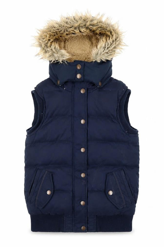 FatFace Women's Blue Hooded Waistcoat Size 8