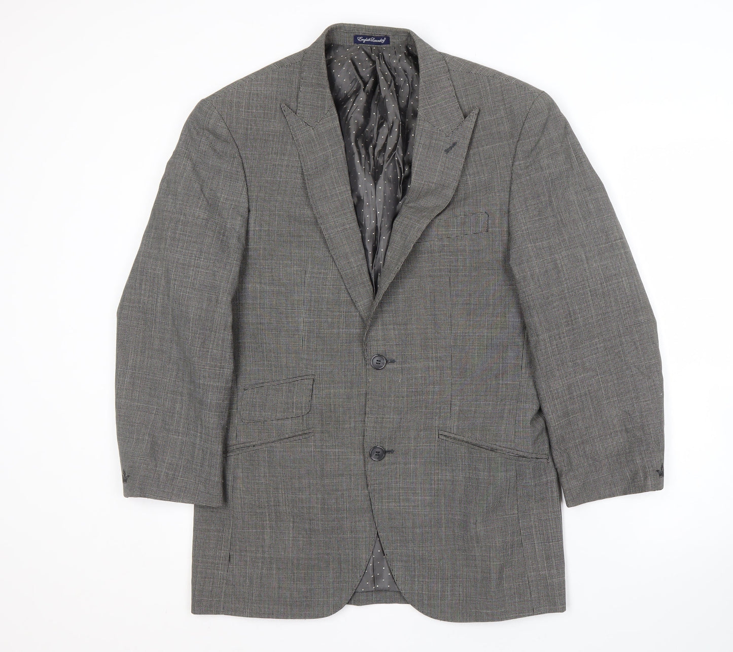 English Laundry Men's Grey Checked Blazer Size 38