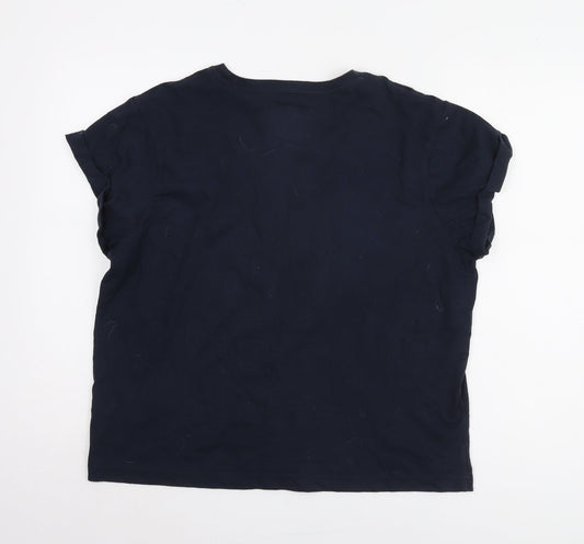 Jack Wills Women's Blue T-Shirt Size 16