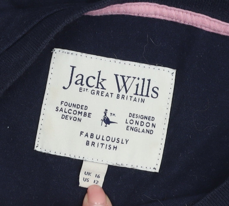 Jack Wills Women's Blue T-Shirt Size 16