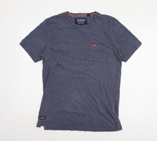 Superdry Men's Grey Crew Neck T-Shirt, Size L