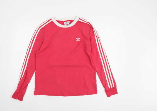 Adidas Women's Pink Long Sleeve Jersey T-Shirt Size 12