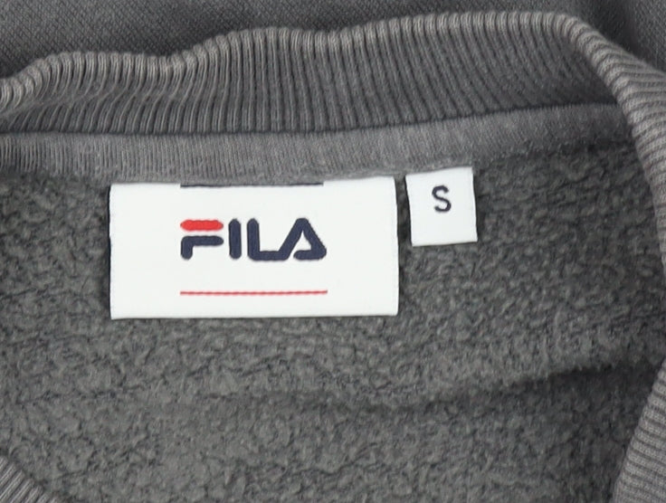 Fila Men's Grey S Pullover Sweatshirt with Logo