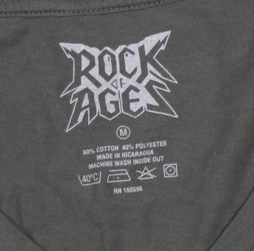 Rock of Ages Women's Black V-Neck T-Shirt M Casual