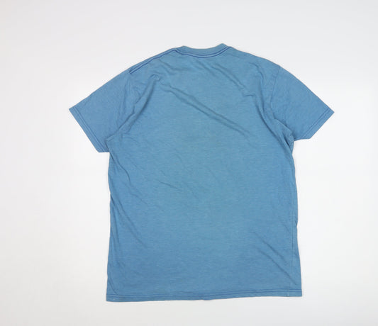 Hard Rock Cafe Men's Blue Large Music T-Shirt