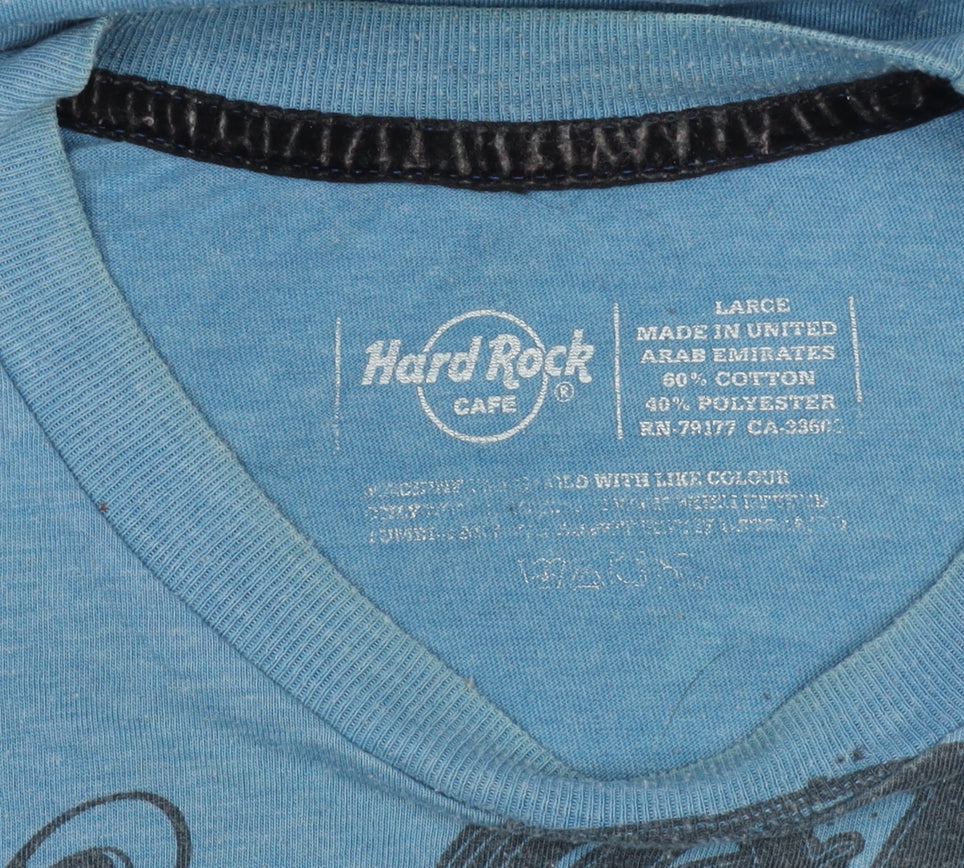 Hard Rock Cafe Men's Blue Large Music T-Shirt