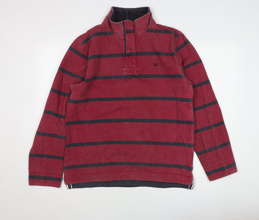 Crew Clothing Men's Red 1/4 Zip Sweatshirt, Size M