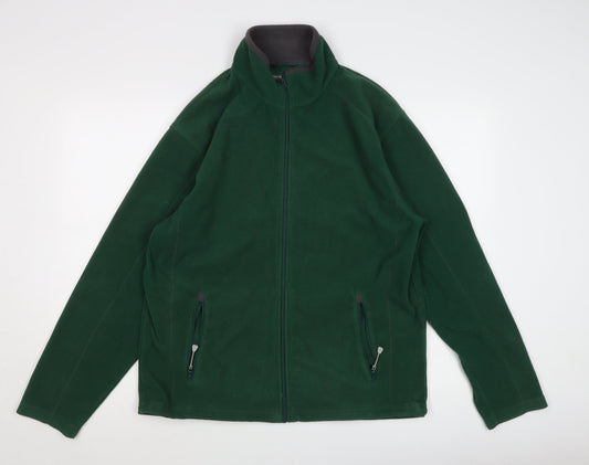Regatta Men’s Green Fleece Jacket L Stand-Up Collar