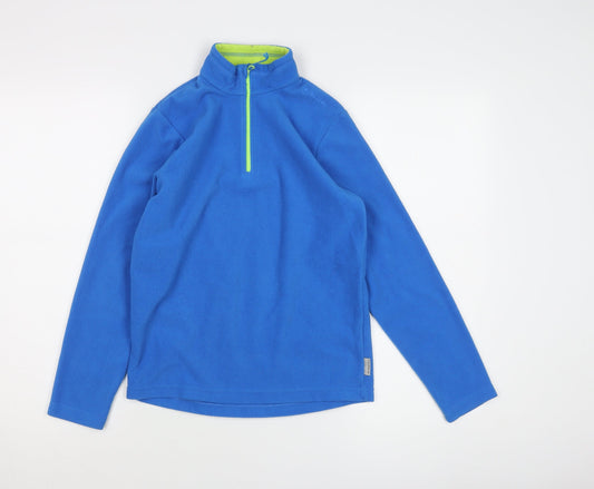 Oxylane Boys Blue 12Y Fleece Sweatshirt 1/2 Zip Lightweight