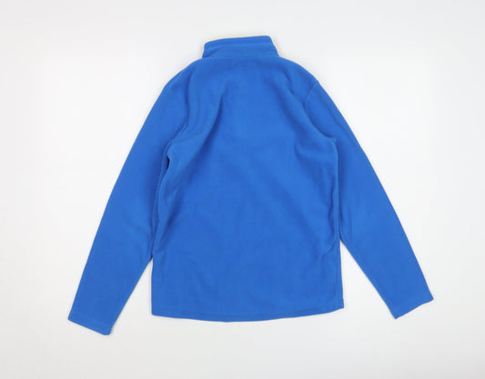 Oxylane Boys Blue 12Y Fleece Sweatshirt 1/2 Zip Lightweight