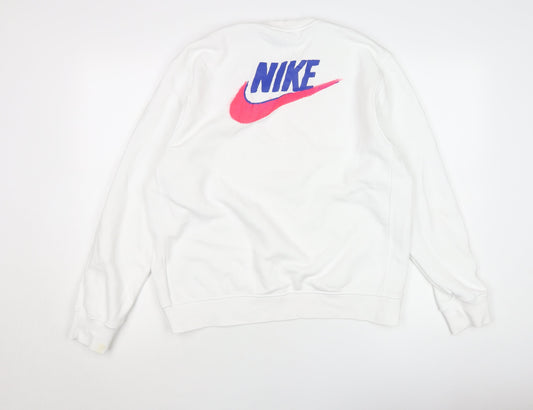 Nike Unisex White Pullover Sweatshirt M, Graphic