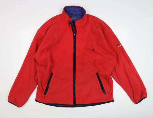 Fred Perry Men's Red XL Fleece Jacket - Casual Style