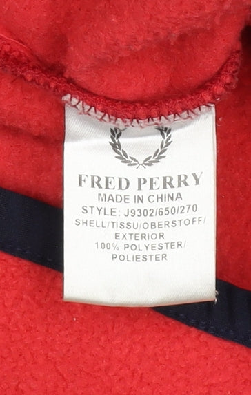 Fred Perry Men's Red XL Fleece Jacket - Casual Style