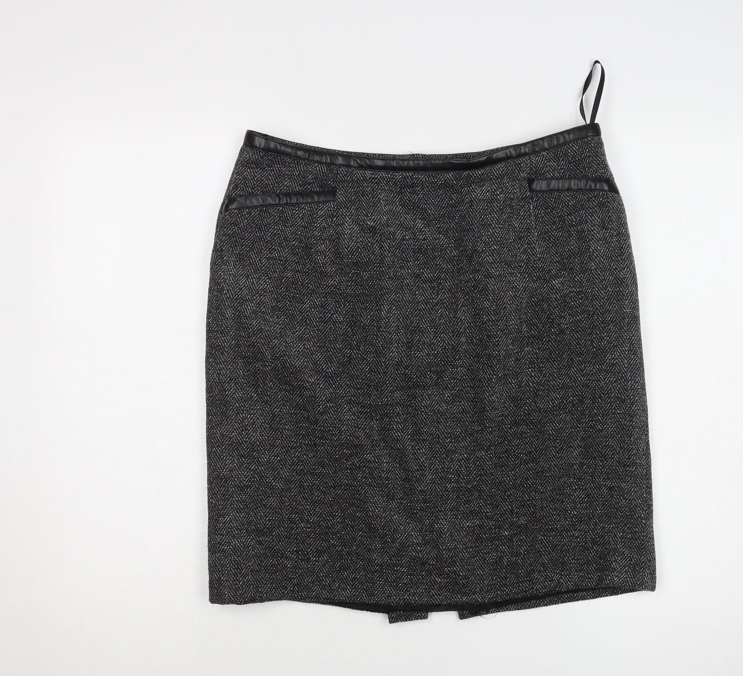 Windsmoor Women's Grey Herringbone Pencil Skirt, Size 14