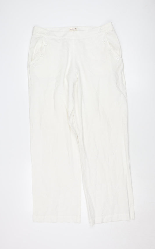Nomads Women's White Cotton Trousers Size 12