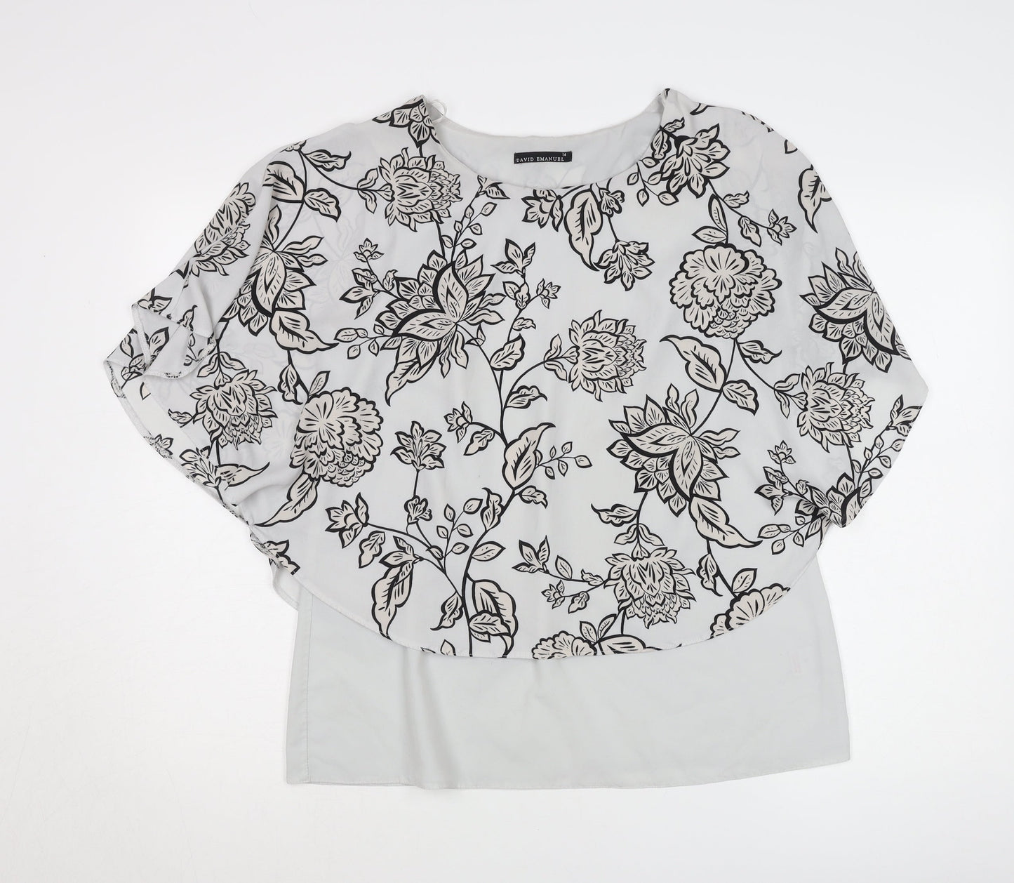 David Emanuel Women's Floral Blouse Size 14 Multicoloured