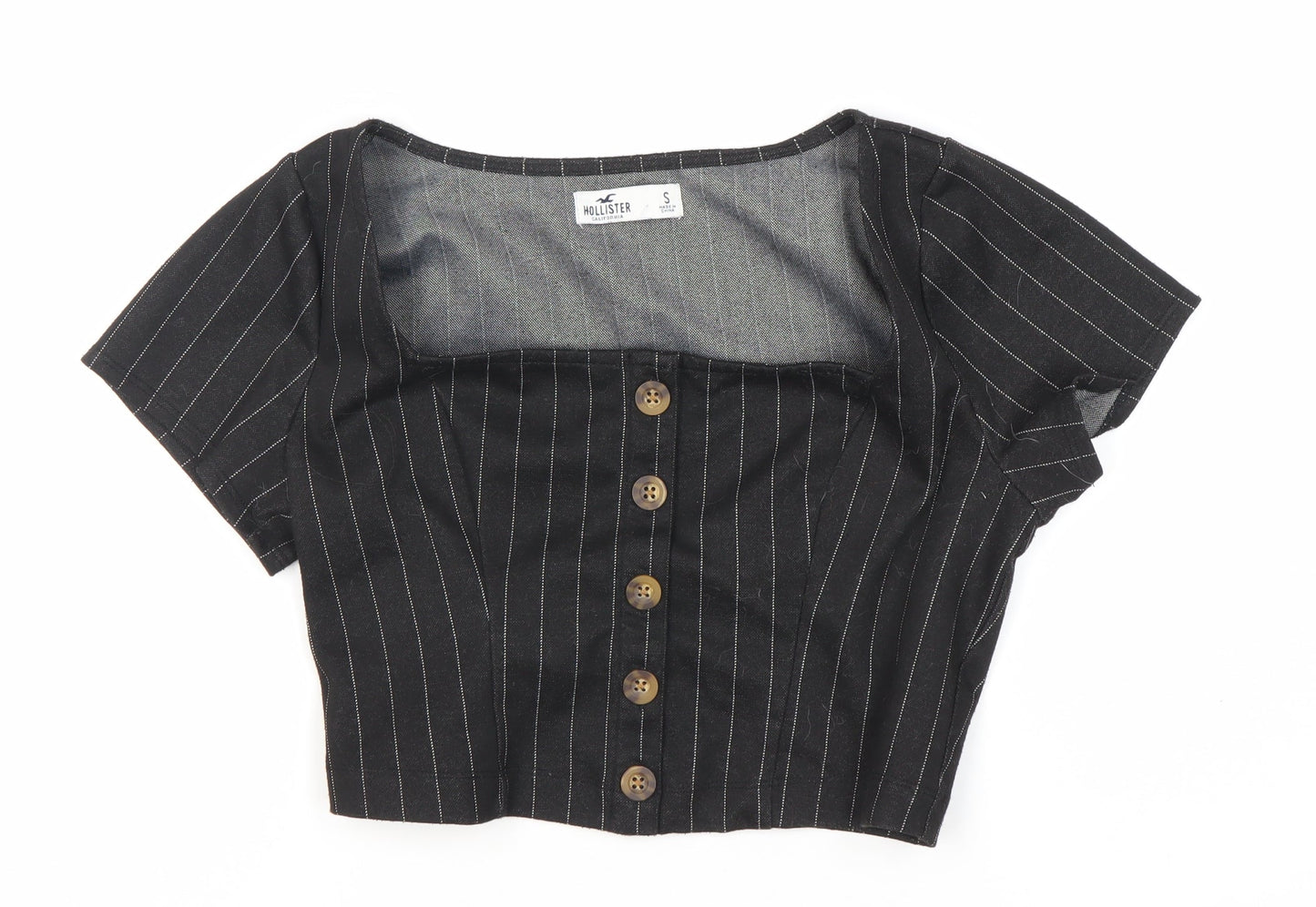 Hollister Women’s Black Cropped Blouse S