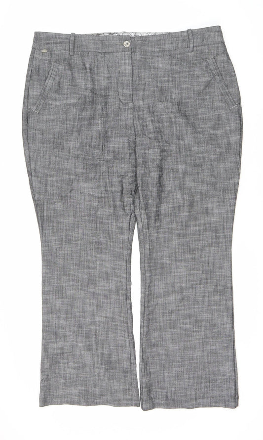 Per Una Women's Grey Straight Trousers Size 18