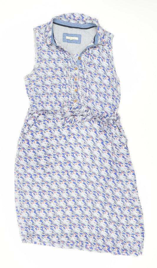 White Stuff Women's Blue Size 12 Dress with Buttons