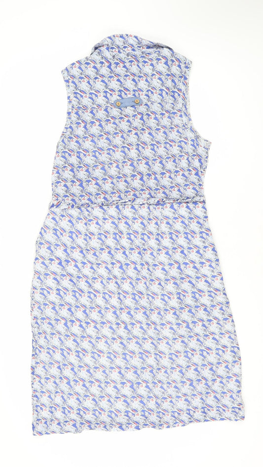 White Stuff Women's Blue Size 12 Dress with Buttons