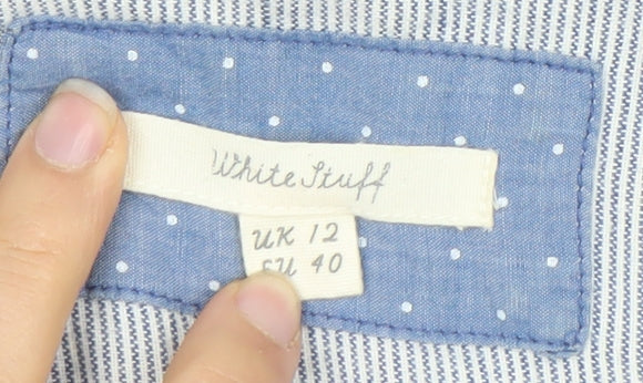White Stuff Women's Blue Size 12 Dress with Buttons