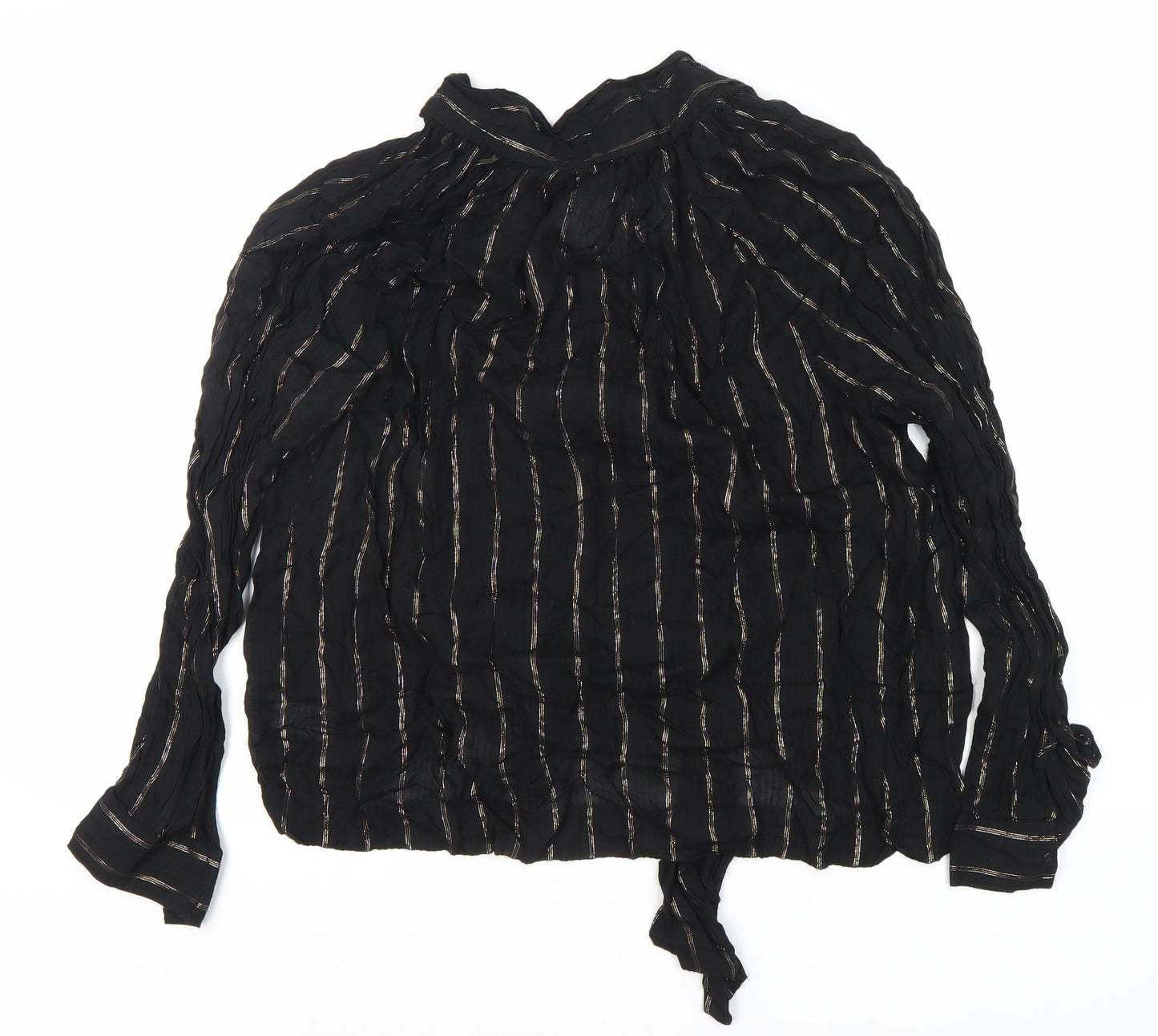 Universal Thread Women's Black Striped Blouse L