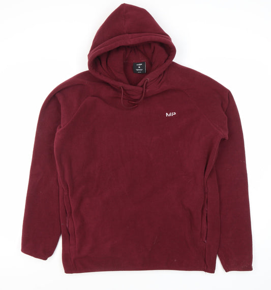 MP Men's Red Pullover Hoodie - Size S, Fleece