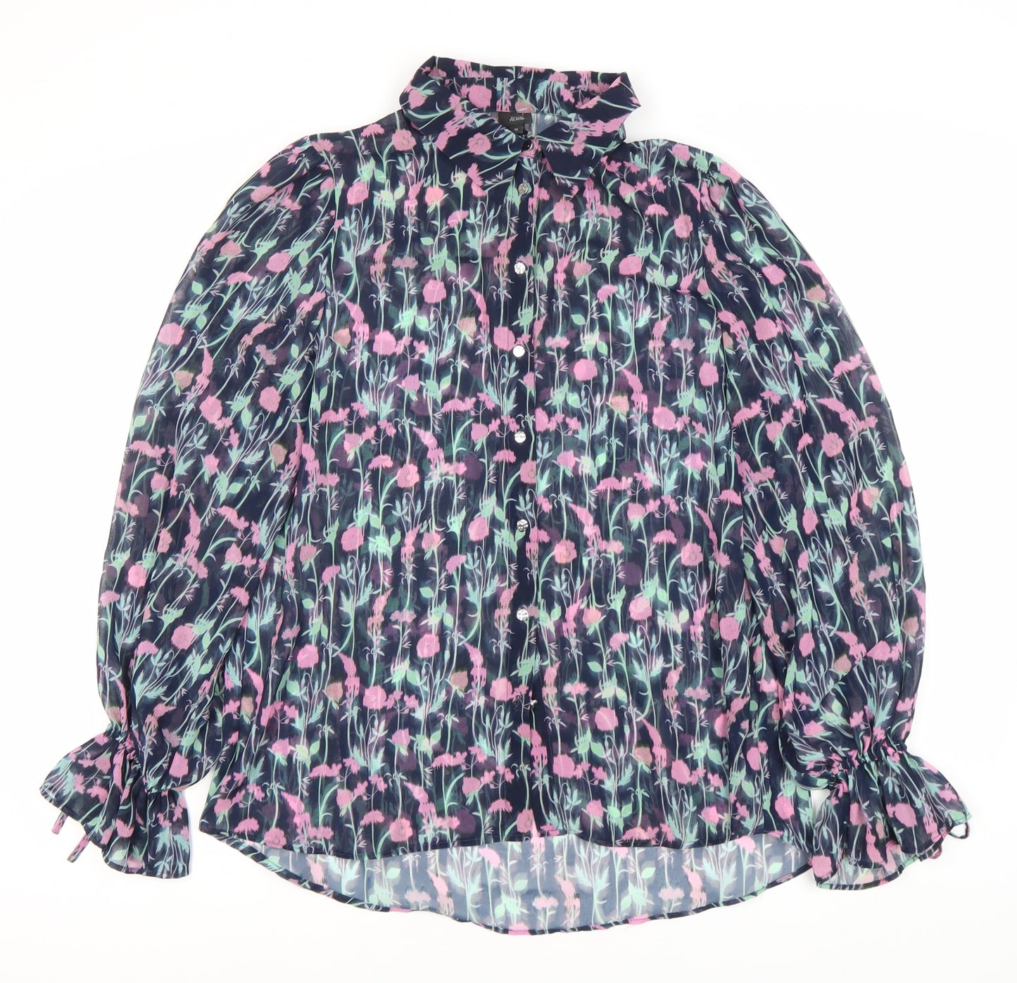 River Island Women's Floral Blouse Size 10 Multicoloured