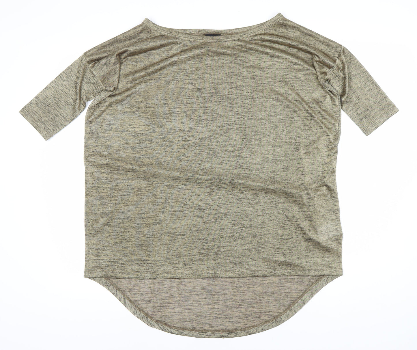 H&M Women's Brown Relaxed T-Shirt, Round Neck, 2XS