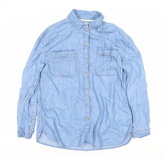 Fat Face Women's Blue Button-Up Shirt - Size S