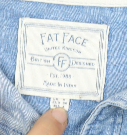 Fat Face Women's Blue Button-Up Shirt - Size S