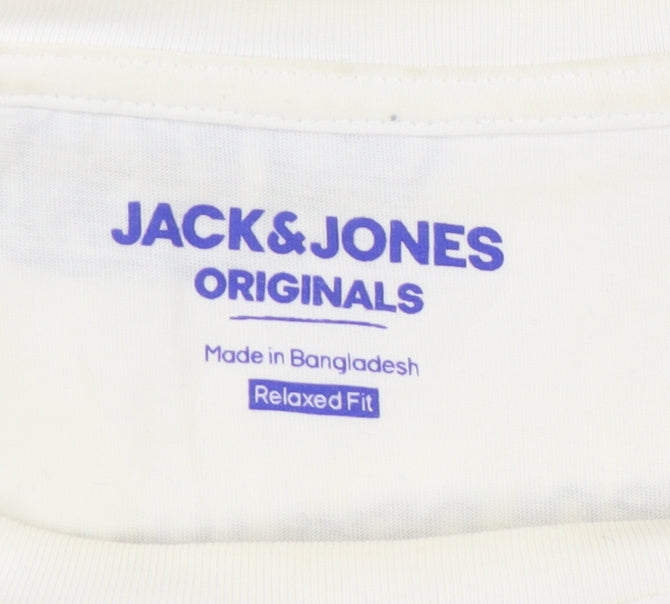 Jack & Jones Men's Ivory Relaxed Long Sleeve T-Shirt