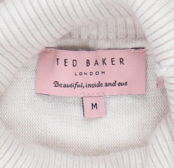 Ted Baker Women's Beige High Neck Cape Jumper M
