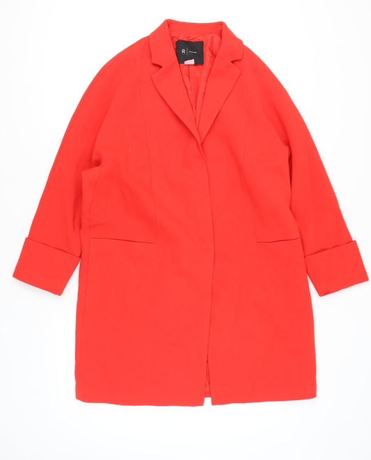 La Redoute Women's Red Relaxed Mid-Length Coat Size 14