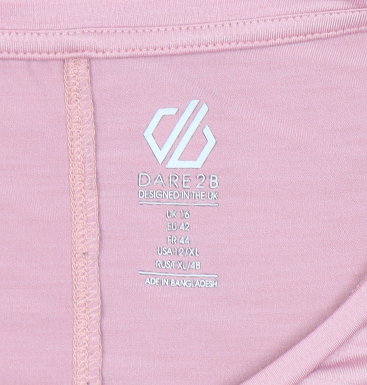 Dare 2B Women's Pink V-Neck Activewear Top Size 16