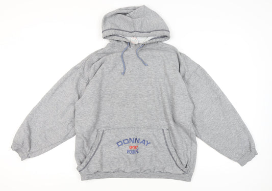 Donnay Men's Grey Pullover Hoodie with Logo