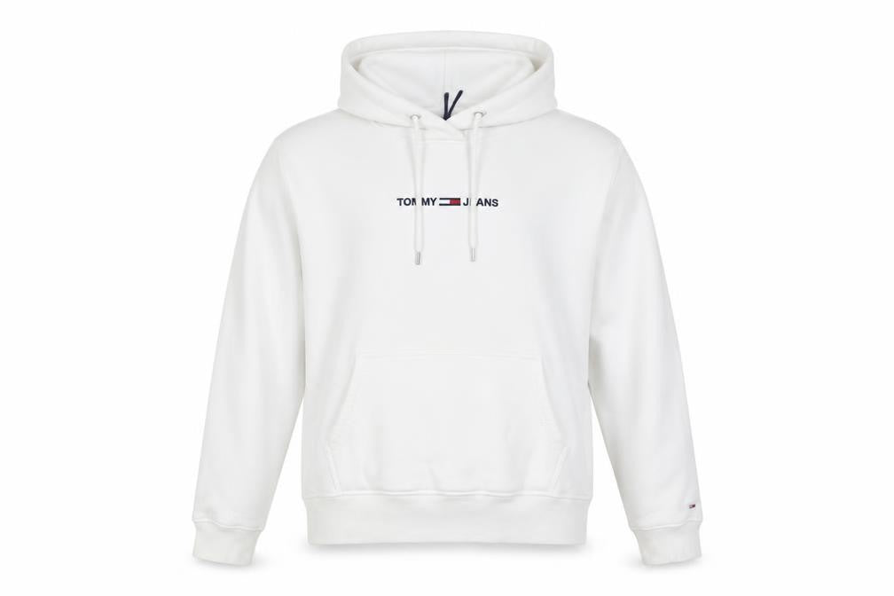 Mens UK S Regular Tommy Jeans White Pullover Hoodie