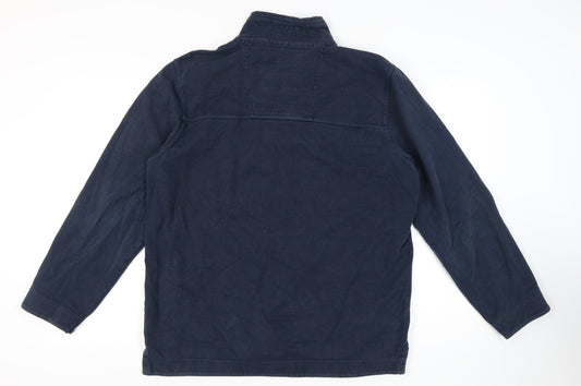 Crew Clothing Co Men's Blue 1/4 Zip Sweatshirt L