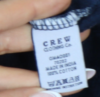 Crew Clothing Co Men's Blue 1/4 Zip Sweatshirt L