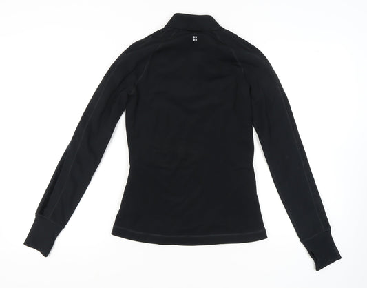 Sweaty Betty Women's Black S Slim Fit 1/2 Zip Sweatshirt