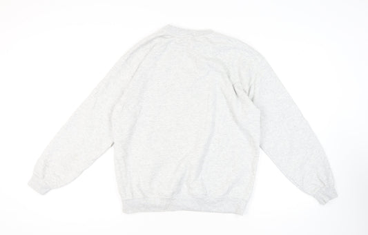 G&G Men's Grey Pullover Sweatshirt M Logo Crew Neck