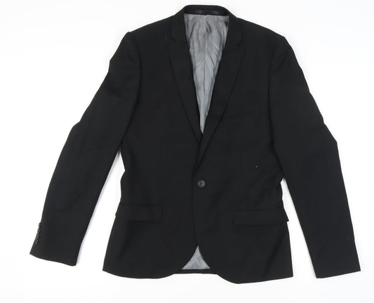 Topman Men's Black Skinny Blazer, 38 Chest