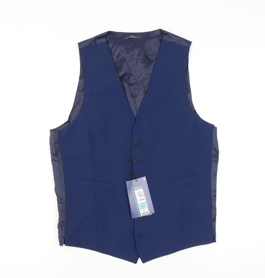 Marks & Spencer Men's Blue Suit Waistcoat Formal 38-40L