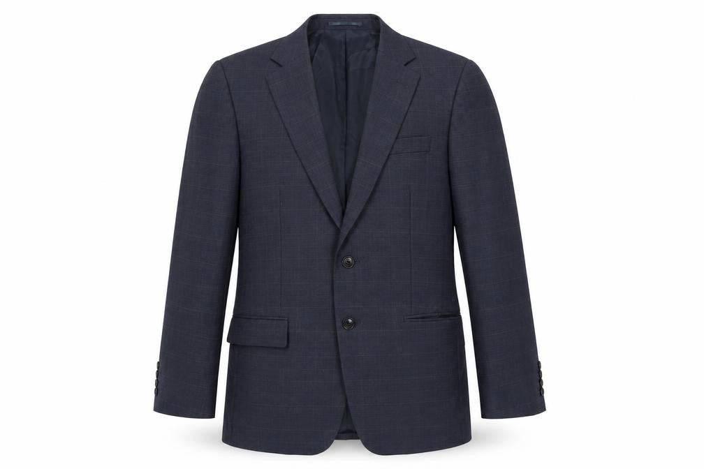 Mens 38 Chest Regular Jaeger Blue Two-Button Suit Jacket