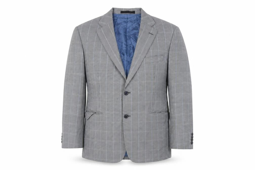 Marks and Spencer Men's Blue Check Blazer 46S