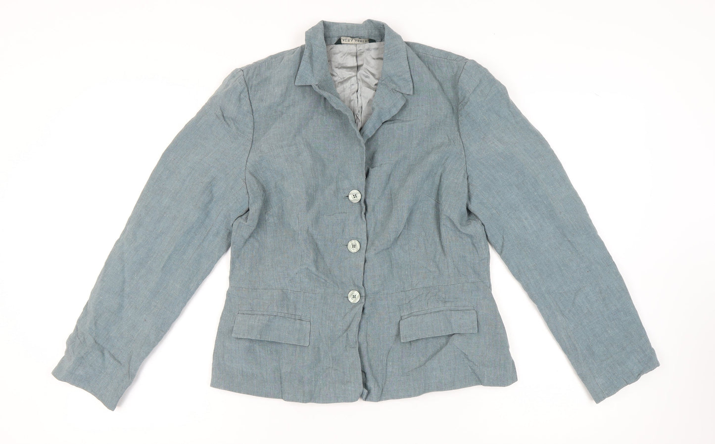 Laura Ashley Women's Blue Linen Blazer Size 12