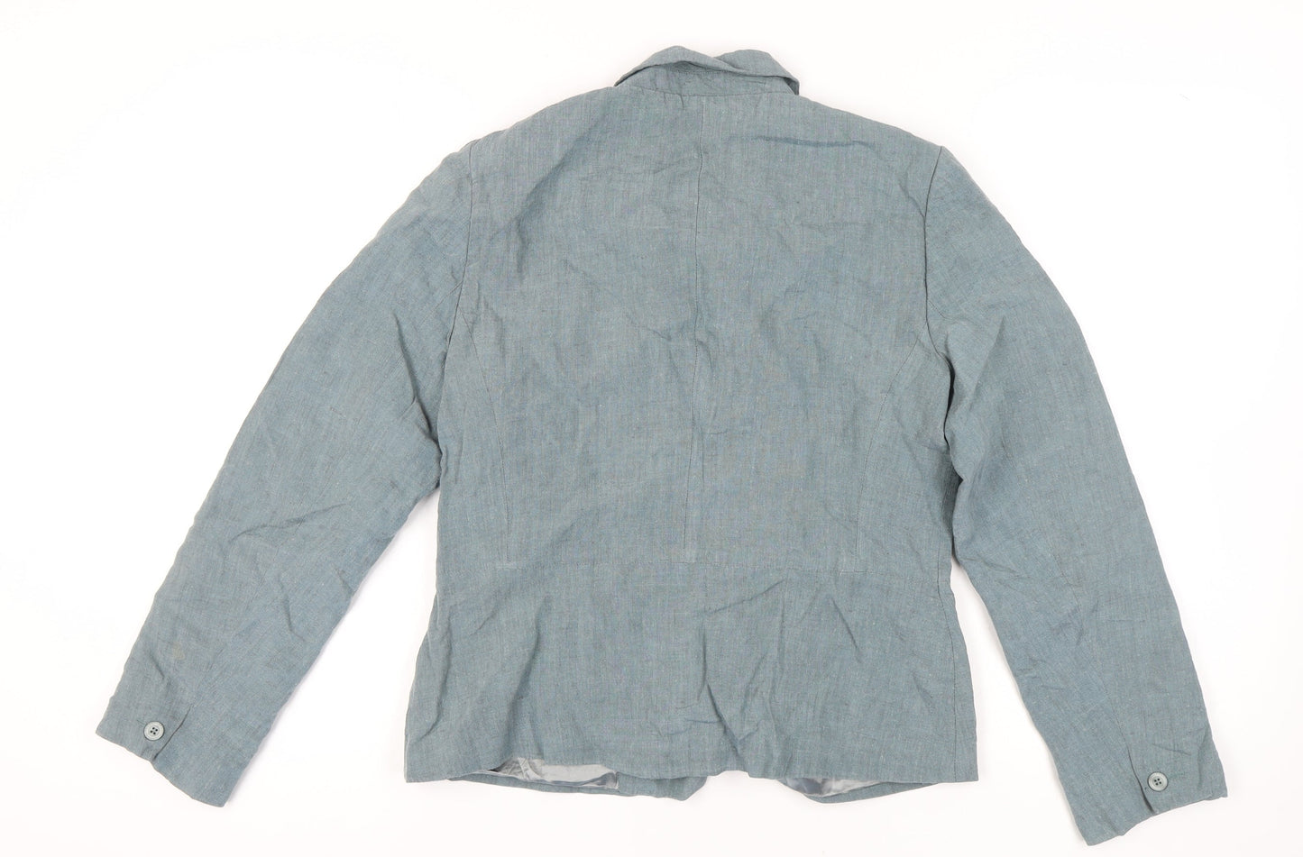 Laura Ashley Women's Blue Linen Blazer Size 12
