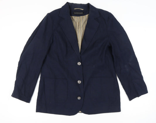 Wardrobe Women's Blue Blazer, Size 12, Classic Single-Breasted